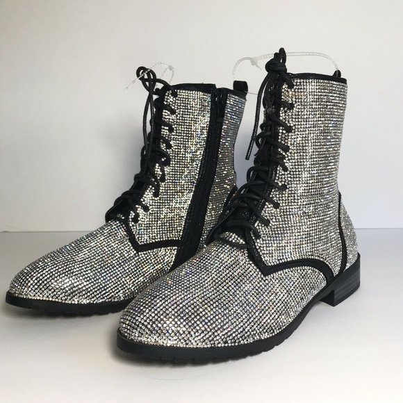 Rhinestone ankle boots shoes Size 6 - Picture 3 of 6